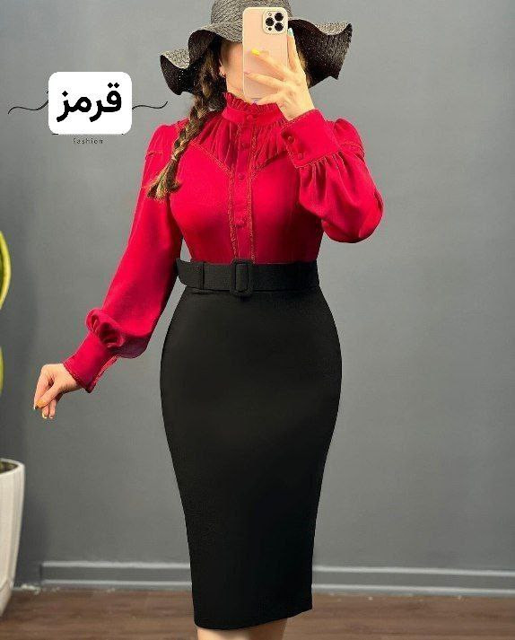 شومیز سینه چین جنس: الیزه درجه1 سبز - سفید - قرمز - نسکافه - کاربنی زنانه سایز بندی