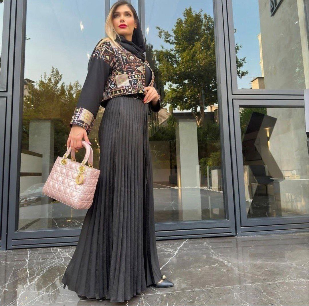 دامن‌شلوار پلیسه جنس : کرپ مشکی فری سایز زنانه