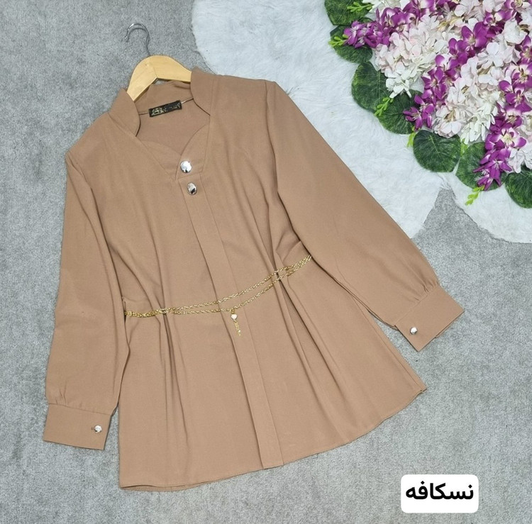 شومیز یقه دلبر جنس: الیزه اجری - سبز - سفید - طوسی - مشکی - نسکافه - کرمی سایز بندی زنانه