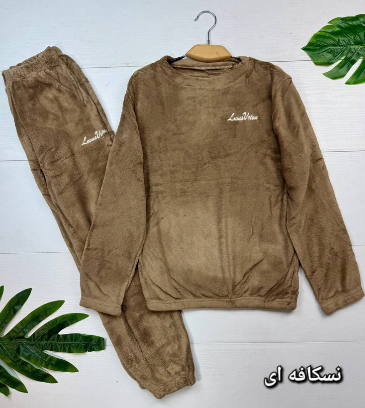 بلوز و شلوار تدی جنس : تدی وارداتی درجه یک آجری, سبز, طوسی, سرمه ای, مشکی, نسکافه ای فری سایز دخترانه پسرانه