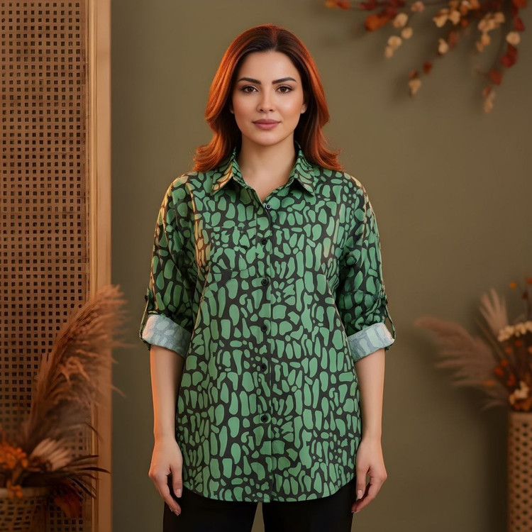 شومیز مجلسی سوییت پلنگی جنس : سوییت گرم بالا درجه یک سبز, طوسی, مشکی فری سایز زنانه