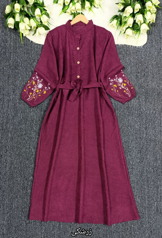 کفتان گلدوزی جنس : مخمل کبریتی ریز زرشکی, سبز, سرمهای, طوسی تیره, قرمز, کالباسی, کرم, مشکی, نسکافه ای, یشمی