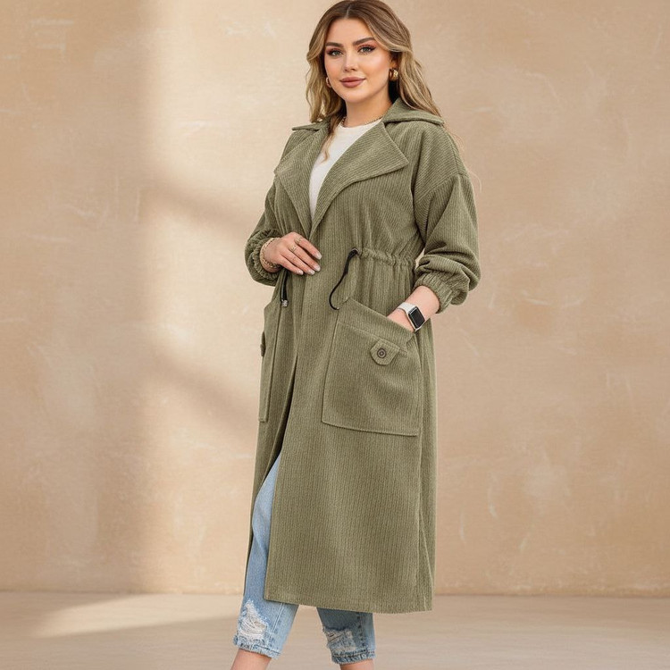 پالتو کبریتی ملودی جنس : مخمل کبریتی ریز زیتونی, زیتونی روشن, کرم نسکافه ای, نسکافه ای فری سایز زنانه