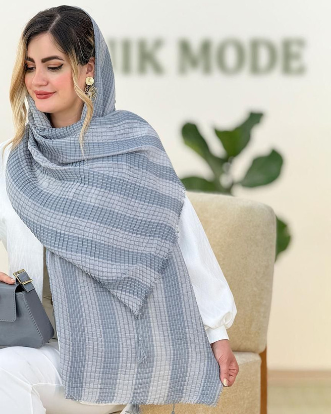 شال حصیری جنس : نخی حریر پلیسه بادمجونی, زرشکی, سبز تیره, کرم, مشکی فری سایز زنانه