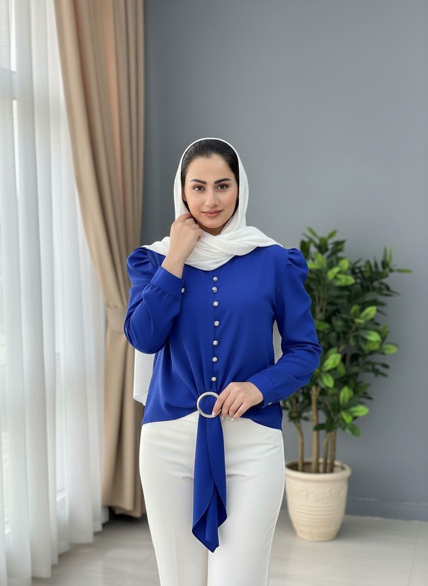 شومیز گره ای  جنس: الیزه درجه1 : سرخابی - سفید - مشکی - نسکافه - کاربنی - کرمی سایزبندی زنانه