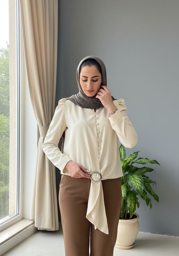 شومیز گره ای جنس: الیزه درجه1 : سرخابی - سفید - مشکی - نسکافه - کاربنی - کرمی سایزبندی زنانه