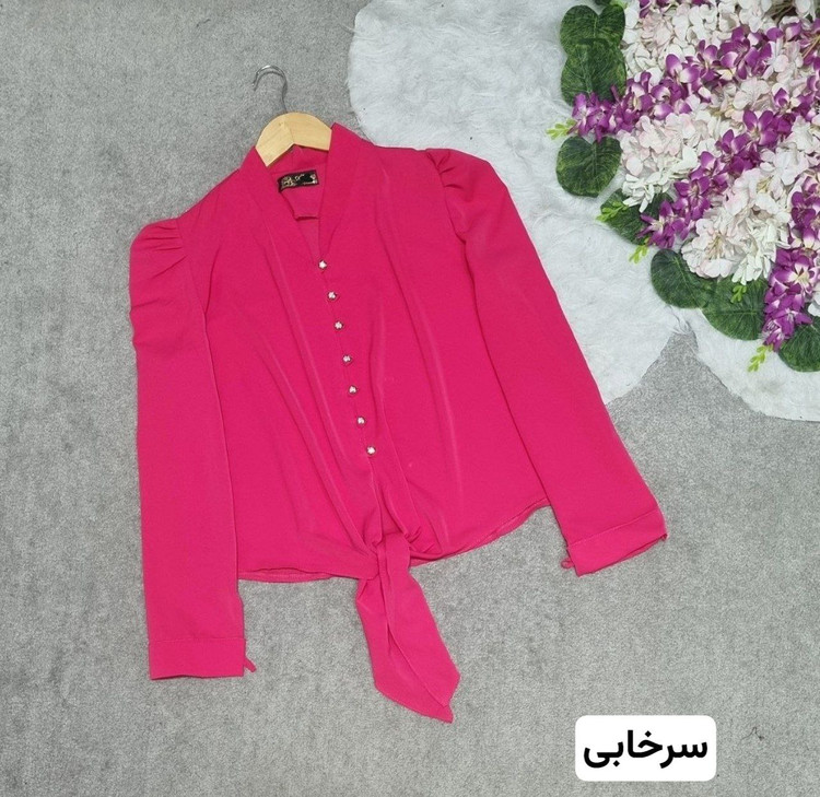 شومیز گره ای جنس: الیزه درجه1 : سرخابی - سفید - مشکی - نسکافه - کاربنی - کرمی سایزبندی زنانه