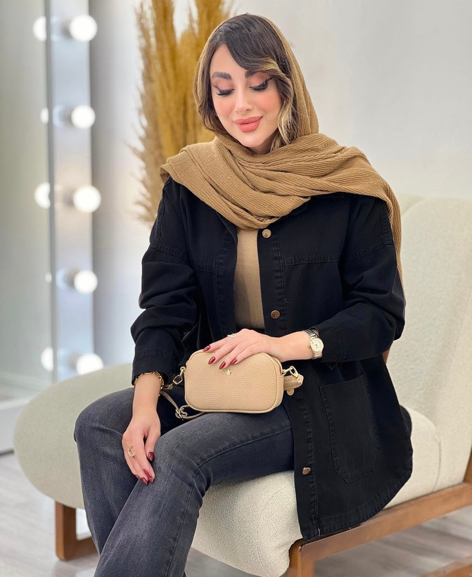شومیز مانتویی نیل طرح جین نخ ۱۰ درجه یک آبی, آبی 2, ذغالی, سورمه ای سایز بندی زنانه