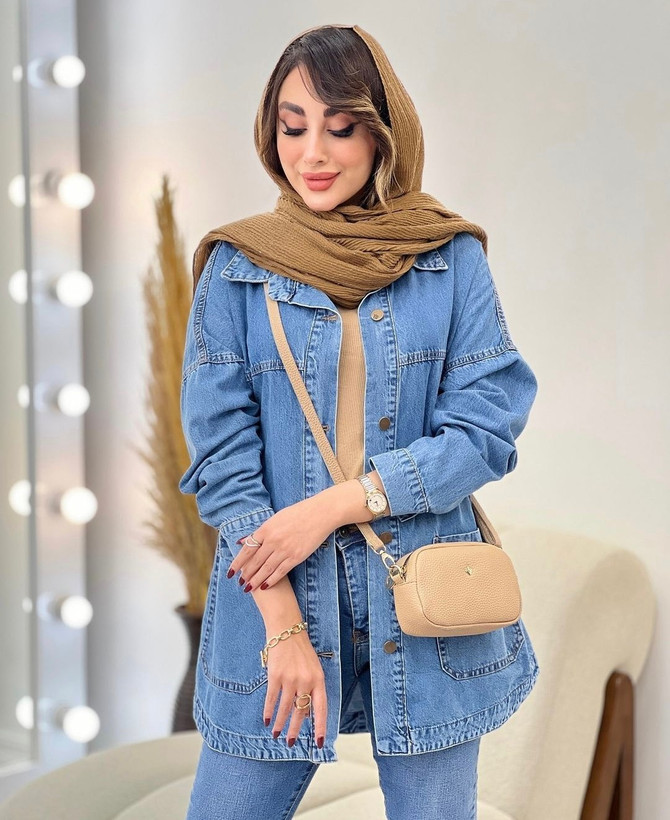شومیز مانتویی نیل طرح جین نخ ۱۰ درجه یک آبی, آبی 2, ذغالی, سورمه ای سایز بندی زنانه