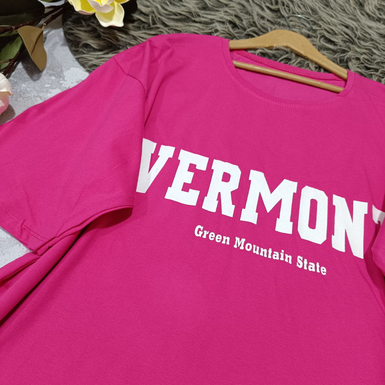 لانگ باکسی vermont جنس : نخ پنبه کرم - سبز - بنفش - خردلی - مشکی - سفید - سرخابی - قرمز - فری سایز زنانه