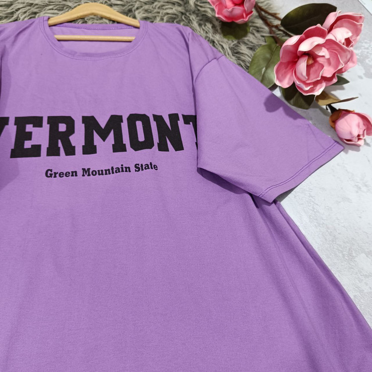 لانگ باکسی vermont جنس : نخ پنبه کرم - سبز - بنفش - خردلی - مشکی - سفید - سرخابی - قرمز - فری سایز زنانه