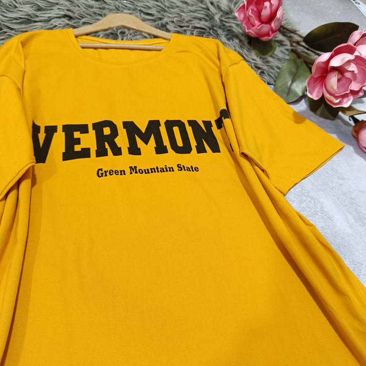 لانگ باکسی vermont جنس : نخ پنبه کرم - سبز - بنفش - خردلی - مشکی - سفید - سرخابی - قرمز - فری سایز زنانه