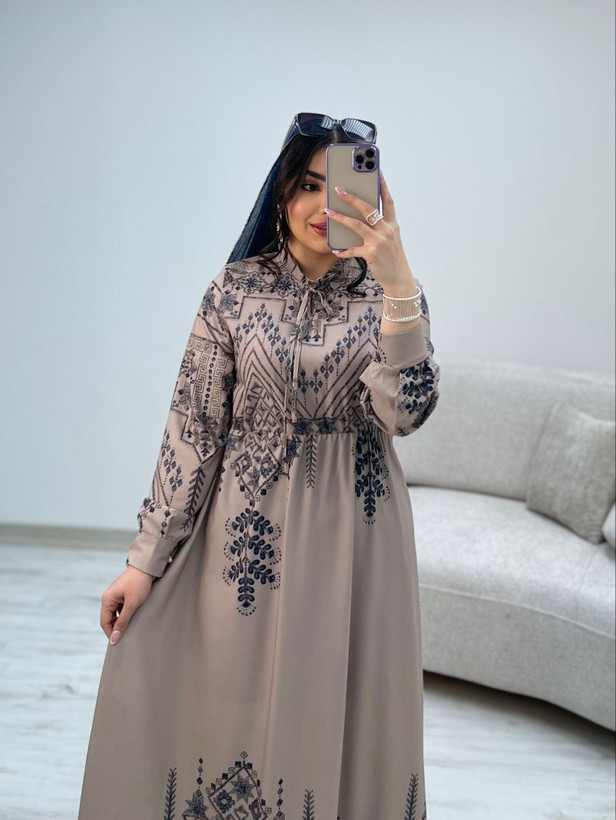 پیراهن ساحلی سنتی جنس : فلور نخ درجه یک سورمهای, طوسی, کرم, مشکی کله غازی فری سایز زنانه