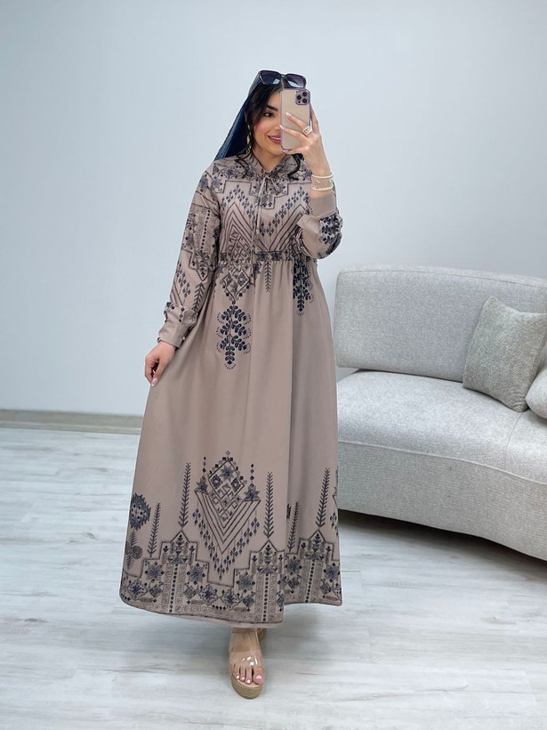 پیراهن ساحلی سنتی جنس : فلور نخ درجه یک سورمهای, طوسی, کرم, مشکی کله غازی فری سایز زنانه