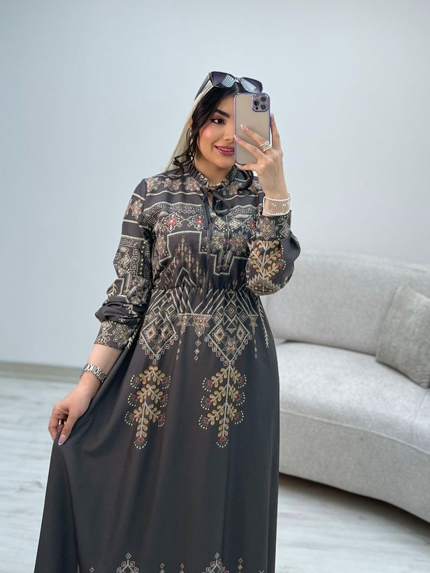 پیراهن ساحلی سنتی جنس : فلور نخ درجه یک سورمهای, طوسی, کرم, مشکی کله غازی فری سایز زنانه