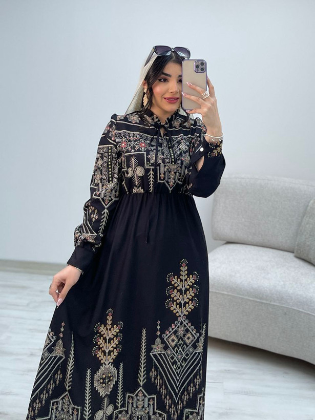 پیراهن ساحلی سنتی جنس : فلور نخ درجه یک سورمهای, طوسی, کرم, مشکی کله غازی فری سایز زنانه