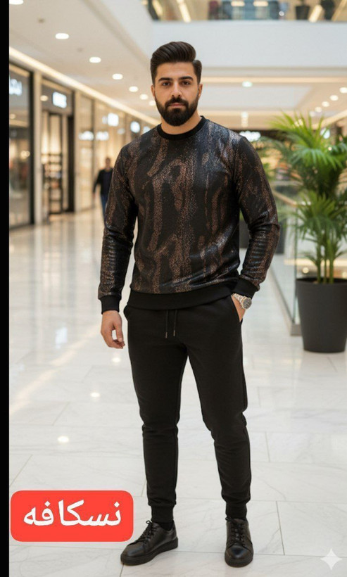 ست پوست ماری devil جنس : بلیز پوست ماری پاییزه ضخیم شلوار سوییت اعلا نسکافه , مشکی , l , xl , xxl ,