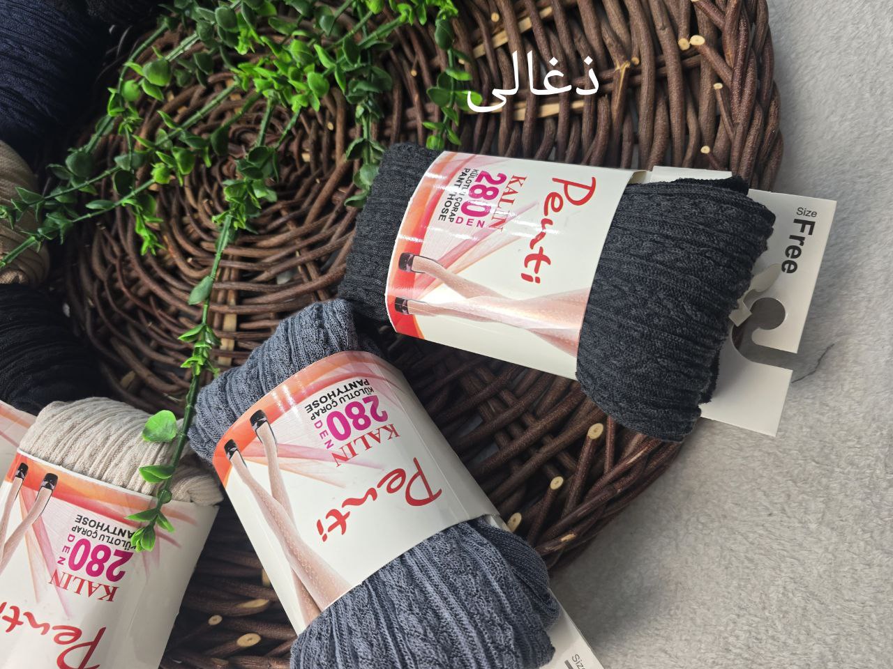 جوراب شلواری گندمی جنس : بافت طرح گندم رنگ بندی فری سایز زنانه