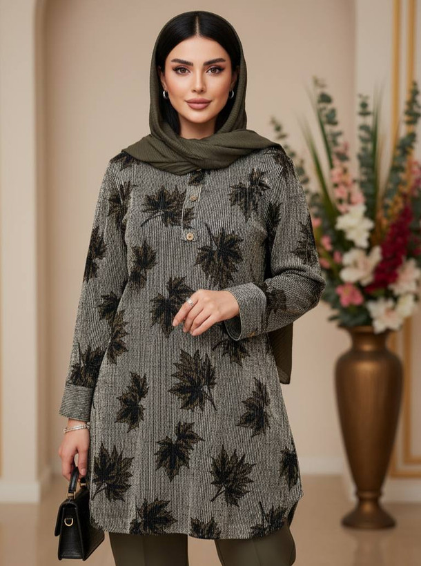 مدل یقه گرد جنس : زیکو مانتو جلو بسته رنگبندی فری سایز