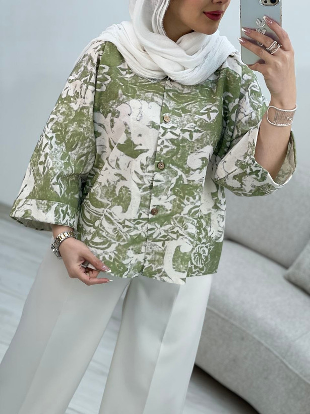 تونیک چاپی باکسی جنس : لنین پستهای, سورمهای, کلهغازی, نسکافهای, یشمی فری سایز زنانه