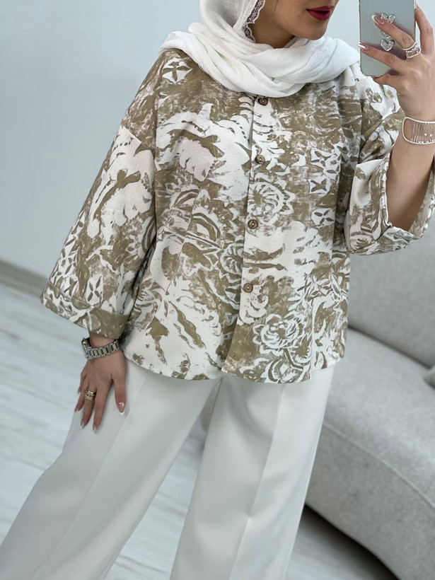 تونیک چاپی باکسی جنس : لنین پستهای, سورمهای, کلهغازی, نسکافهای, یشمی فری سایز زنانه