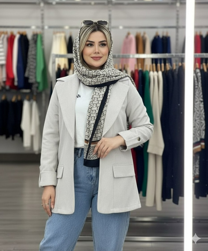 کت پاییزه مهاسا جنس : سوئیت توسی , ذغالی , شیری , فری(38_46)48ریز , زنانه