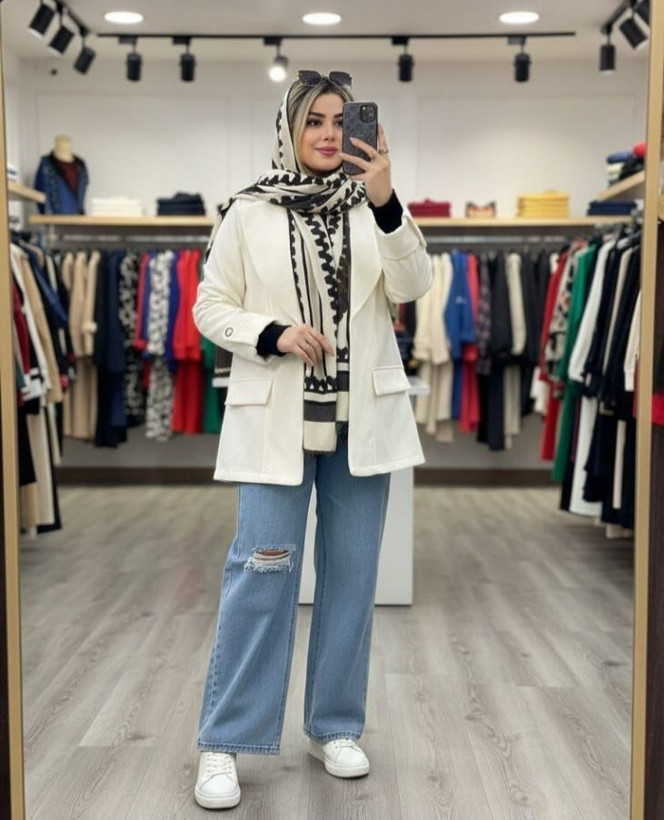 کت پاییزه مهاسا جنس : سوئیت توسی , ذغالی , شیری , فری(38_46)48ریز , زنانه