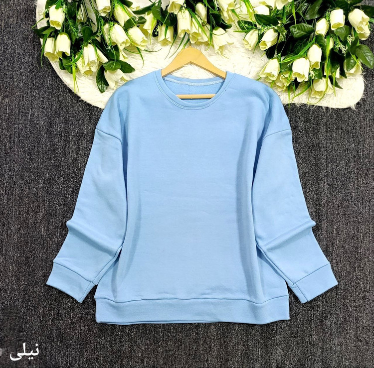 سویشرت دورس زنانه جنس : دورس سه نخ داخل کرک آبی, زرشکی, صورتی, قهوه ای, کرم, مشکی, نیلی فری سایز زنانه