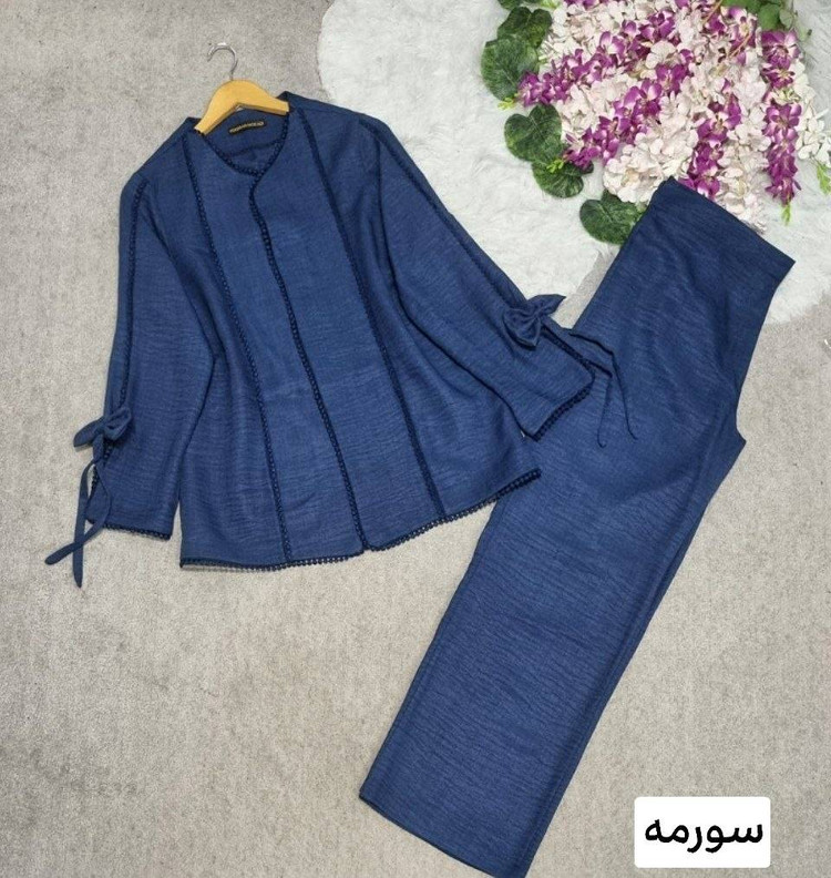 کت شلوار تابش💎 جنس: شانتون درجه1💎 رنگ بندی - فری سایز