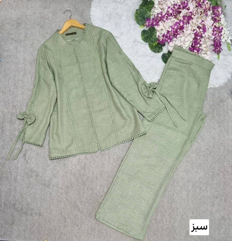 کت شلوار تابش💎 جنس: شانتون درجه1💎 رنگ بندی - فری سایز