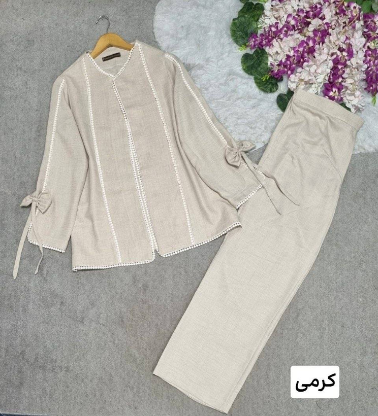 کت شلوار تابش💎 جنس: شانتون درجه1💎 رنگ بندی - فری سایز