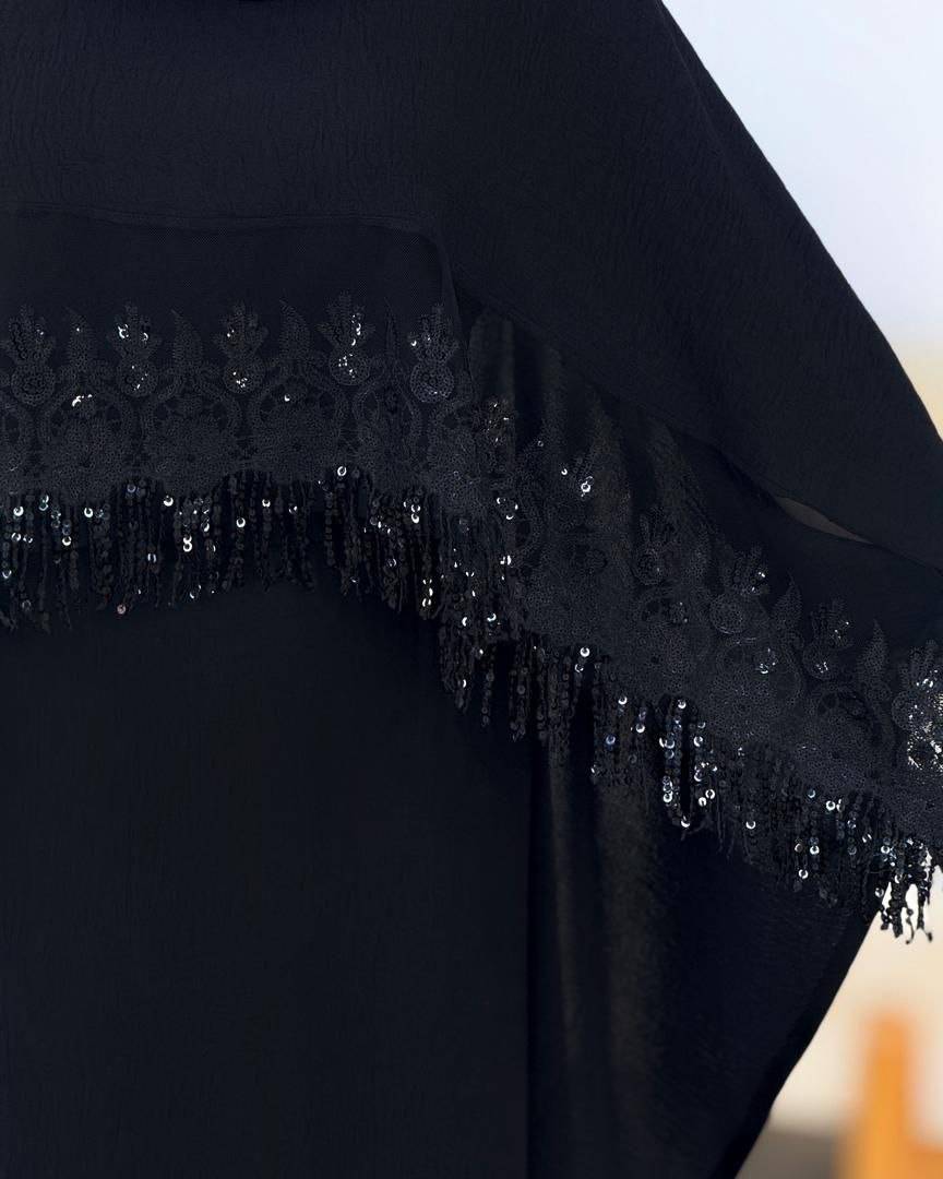 ست پیراهن رویه دار فاخر جنس : ابروبادی مشکی, طلایی فری سایز زنانه