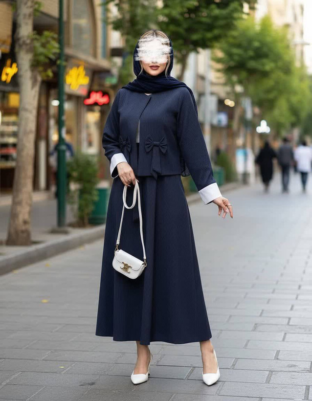 مدل کت دامن پاپیون جنس🧶 دیپلمات پرشیا تک رنگ فری سایز مشکی