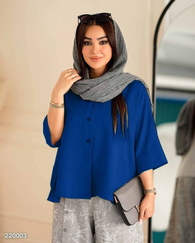ست بانو شانتون گازوئیلی طوسی, نسکافه ای, سبز, آبی فری سایز زنانه