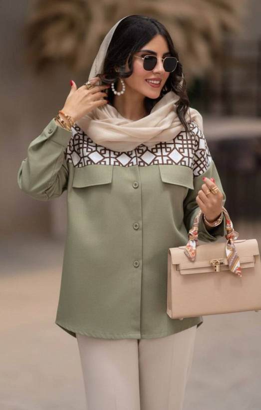 کت بهار جنس : کتان و خرجکار ژاکارد رنگ بندی زنانه