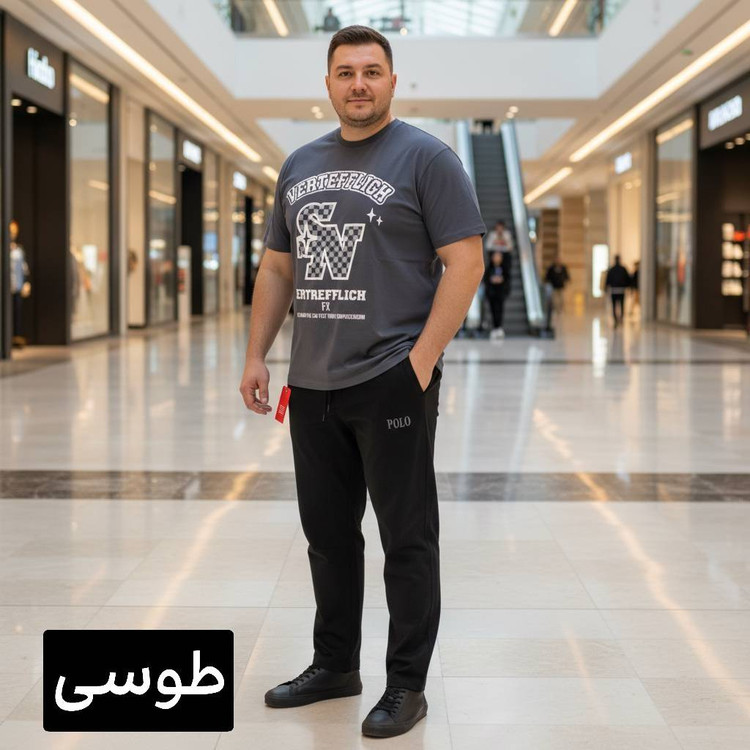 ست مردانه Sn جنس : تیشرت پنبه سوپر شلوار اسپان اعلا مشکی, طوسی, سفید, یشمی, ایس, ابی سایز بندی