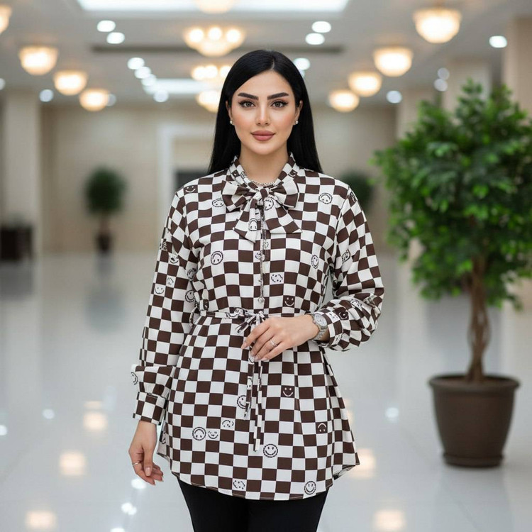 شومیز کراواتی جنس : الیزه رنگبندی فری سایز زنانه