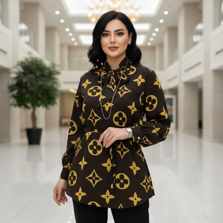 شومیز کراواتی جنس : الیزه رنگبندی فری سایز زنانه