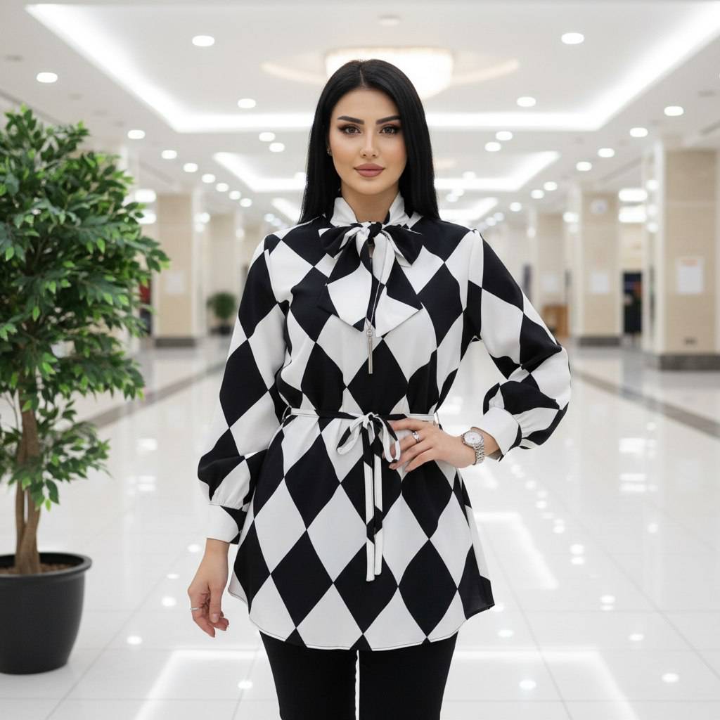 شومیز کراواتی جنس : الیزه رنگبندی فری سایز زنانه