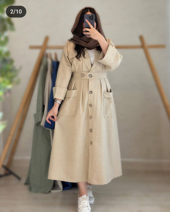مانتو زنانه ترند شانا - 🧵جنس : صوفیا گِرم بالا بهترین کیفیت🤌🤌رنگبندی - فری سایز