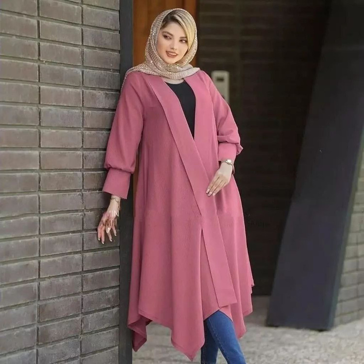 مانتو زنانه پرفروش ساحل - 🧵جنس : کرپ حریر میله ای اعلا - رنگبندی - فری سایز