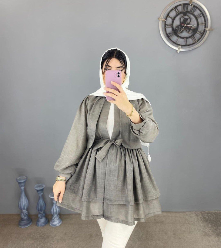 مانتو عروسکی زیبای زنانه پریچهر ☘☘ 🧵جنس : کتان نازلی درجه یک🤌🤌رنگبندی - فری سایز