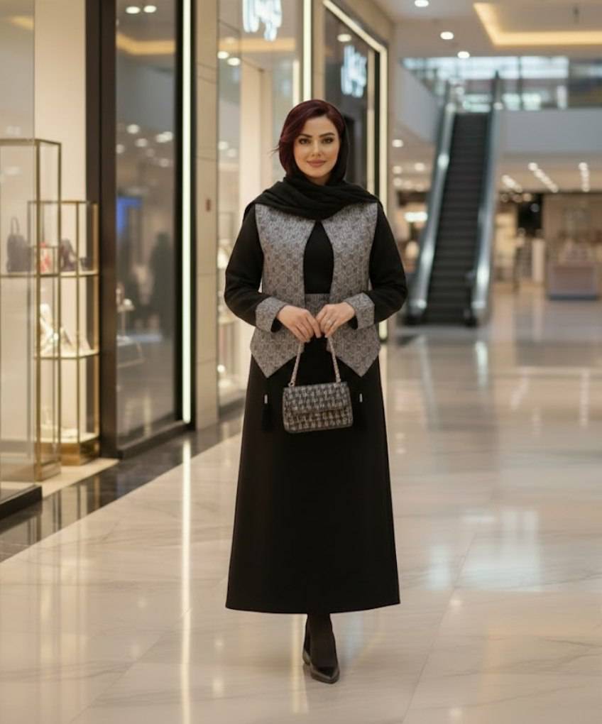 سه تیکه پوران جنس : تافته و پرشیا تک رنگ فری سایز زنانه