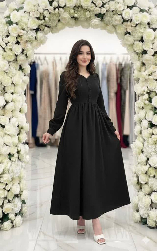 پیراهن پریسا جنس : مخمل کبریتی مشکی , توسی , کرم , سایز بندی زنانه