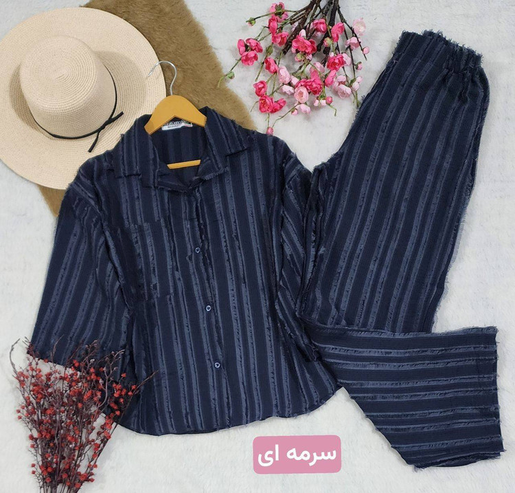 ست شومیز شلوار ماهورا جنس : کریشه درجه۱ خاکی, سبز, سرمه ای, طوسی, کالباسی, مشکی فری سایز زنانه