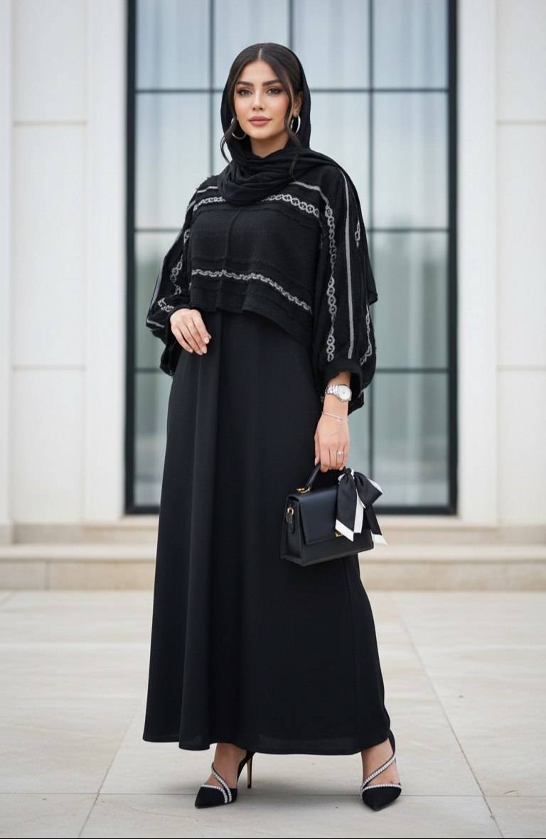 عبا ماهک  جنس : بدنه نخ سانسفور و رویه لنا ژاکارد مربع, بینهایت, زیگزاگ, پیچ فری سایز زنانه