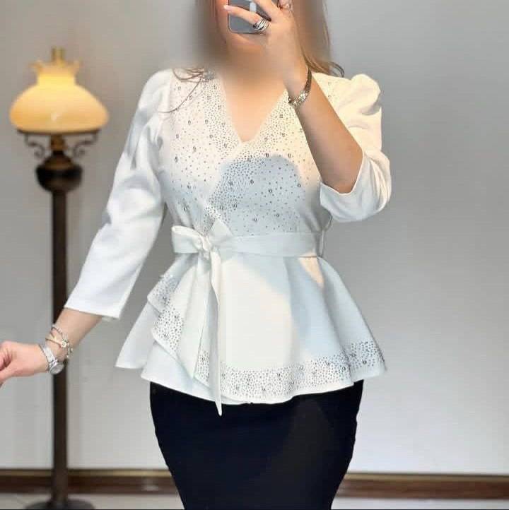 شومیز ایسان جنس: مازراتی درجه1 بنتون - سبز - سفید - مشکی - نسکافه - نسکافه،روشن سایزبندی زنانه