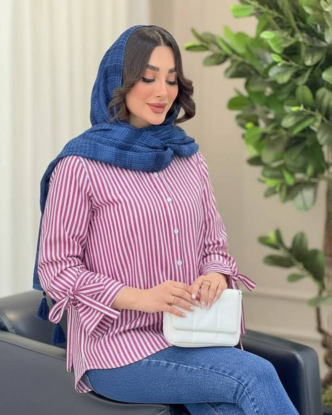 شومیز زنانه شیما - جنس : نخی خنک تابستانه - رنگبندی - فری سایز