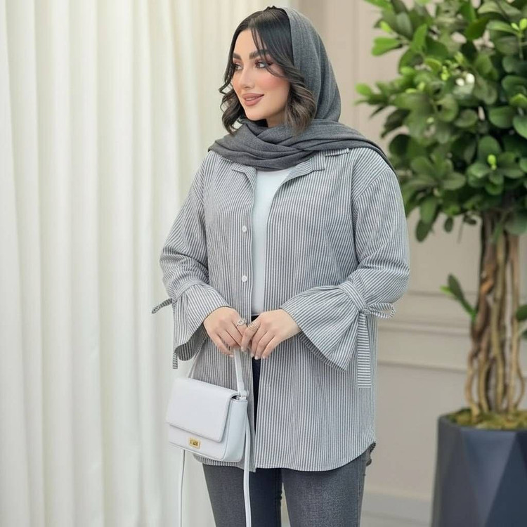 شومیز زنانه شیما - جنس : نخی خنک تابستانه - رنگبندی - فری سایز