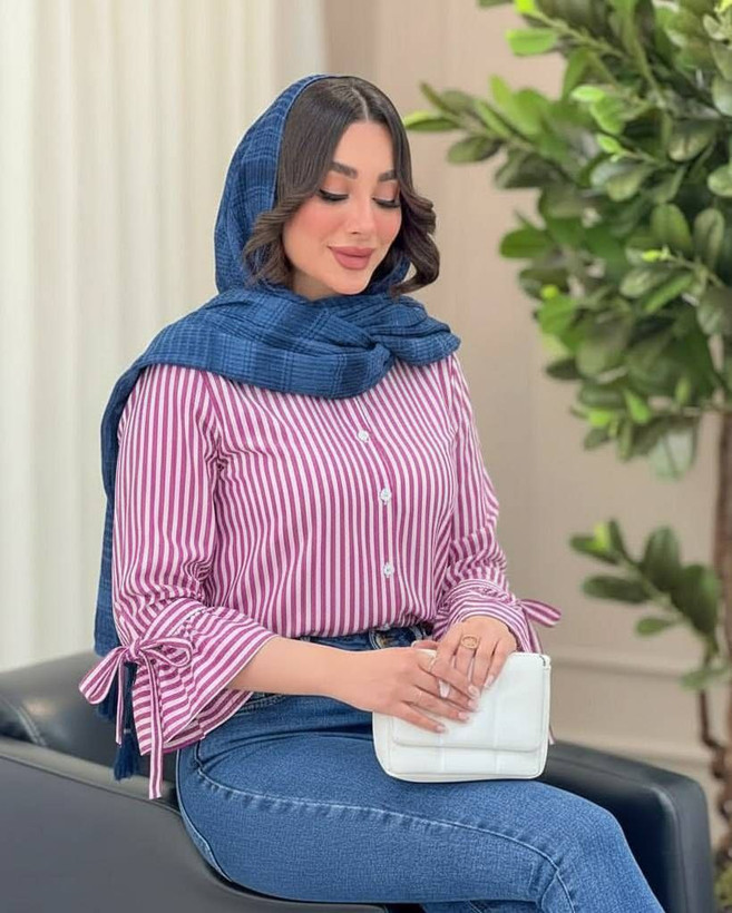 شومیز زنانه شیما - جنس : نخی خنک تابستانه - رنگبندی - فری سایز